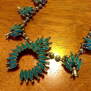 Vintage turquoise color & silver necklace